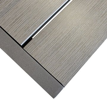 Eleganter Gartentisch für bis zu 8 Personen Aluminium Polywood / Non Wood Tischplatte 205x90cm grau/grau Esszimmertisch Küchentisch Esstisch Gartenmöbel Terrassenmöbel Esszimmermöbel - 