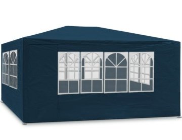 Festzelt blau Maui 3x4m Farbauswahl Seitenwände Rundbogenfenster Verankerbar Partyzelt Pavillon 12qm - 