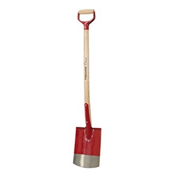 Fiskars Classic Gärtnerspaten, Blattform rund, Rot - 