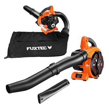 FUXTEC Benzin Laubsauger FX-LBS126 Laubbläser Häcksler 4in1 Funktion inkl. zwei Blasrohre und Fangsack, getestet Oberklasse 1,4 -