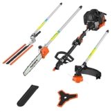 FUXTEC Benzin Motorsense FX-MT152 4in1 Multitool, 52 cc, Profi-Tragegurt und 3 PS Leistung Kombigerät Heckenschere Hochentaster Kombisystem Freischneider fs 2-Takt Test Oberklasse 1,4 -