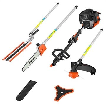 FUXTEC Benzin Motorsense FX-MT152 4in1 Multitool, 52 cc, Profi-Tragegurt und 3 PS Leistung Kombigerät Heckenschere Hochentaster Kombisystem Freischneider fs 2-Takt Test Oberklasse 1,4 -