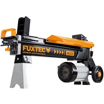 FUXTEC Holzspalter 6,5 t FX-HS16 liegend mit 230V Hydraulikspalter Langholzspalter Brennholzspalter 6,5 tonnen -