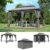 Garten Pavillon 3x4m inkl. Seitenwänden Wasserdicht Partyzelt Grau/Anthrazit - 