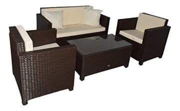 Gartenmöbel Garten Lounge Sitzgruppe Rattan Cannes brown - 
