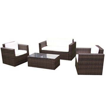 Gartenmöbel Garten Lounge Sitzgruppe Rattan Cannes brown -