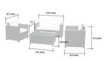 Gartenmöbel Garten Lounge Sitzgruppe Rattan Cannes brown - 