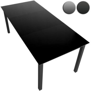Gartentisch Glastisch Beistelltisch Aluminium (Farbwahl) - 190x87cm -