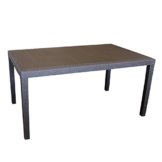 Gartentisch in Rattan-Optik 150x90x72cm Terrassentisch Kunststoff Gartenmöbel Terrassenmöbel - Mokka -