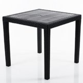 Gartentisch Rattan Optik Tisch schwarz 79 x 79 cm Bistrotisch Beistelltisch -