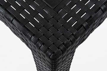 Gartentisch Rattan Optik Tisch schwarz 79 x 79 cm Bistrotisch Beistelltisch - 