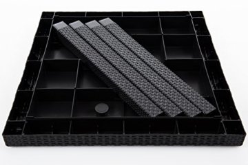 Gartentisch Rattan Optik Tisch schwarz 79 x 79 cm Bistrotisch Beistelltisch - 