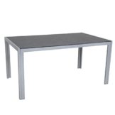 greemotion Gartentisch Alu Monza, in zwei Größen erhältlich - Outdoor-Esstisch aus Metall mit Glastischplatte in Steinoptik - Gartenmöbel geeignet für Garten, Terrasse & Balkon -