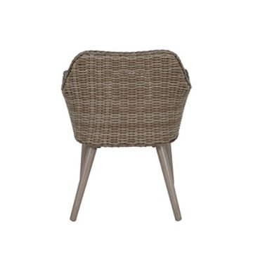 greemotion Rattansessel Mallorca im 2er-Set - Loungesessel aus Rattan mit Alu-Beinen in Holz-Optik - Rattanstühle braun - Gartensessel aus Polyrattan - Korbsessel mit Auflage in Grau, Indoor & Outdoor - 