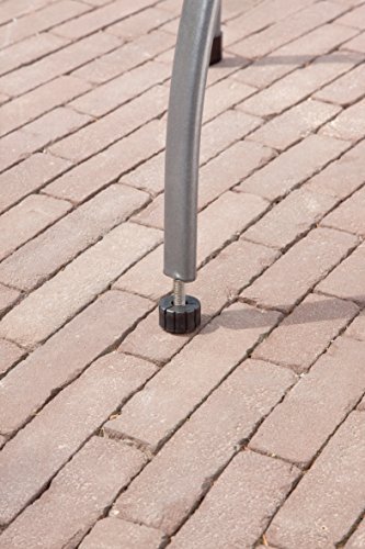 greemotion Tisch Toulouse 416395, ca. 70 x 70 x 72 cm, Gartentisch für Innen- und Außenbereich, Gs-zertifiziert, Kaffeetisch mit wetterfester Kunststoffummantelung, durch die gelöcherte Tischplatte läuft Regenwasser gut ab, Eisentisch mit Niveauregulierung zur Ausbesserung von Bodenunebenheiten - 