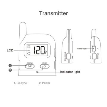 Grill thermometer,Vinsic® Fleischthermometer 2 Fühler 100m Fernbedienung Entfernung wiederaufladbarer BBQ Thermometer, Raucher, Grill, Ofen, Funkthermometer Grill-Weiß - 