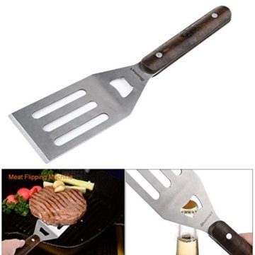 Grillbesteck Set, Edelstahl mit Tragetasche, 1 Jahr Garantie (4-teilig) - 