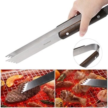 Grillbesteck Set, Edelstahl mit Tragetasche, 1 Jahr Garantie (4-teilig) - 