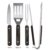 Grillbesteck Set, Edelstahl mit Tragetasche, 1 Jahr Garantie (4-teilig) - 