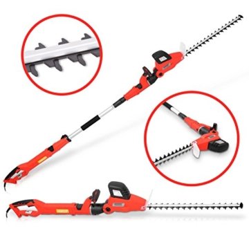 HECHT Elektro-Heckenschere 675 Teleskop-Strauch-Schere (750 Watt, Schnittlänge von 510 mm, ausziehbarer Teleskopstiel) -