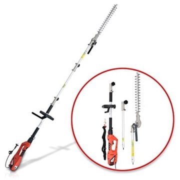 HECHT Elektro-Heckenschere 695 Teleskop-Strauch-Schere (900 Watt, inkl. Aufsatz-Verlängerung (50 cm) Gesamtlänge bis 2,50 m, Schnittbreite: 410 mm) -