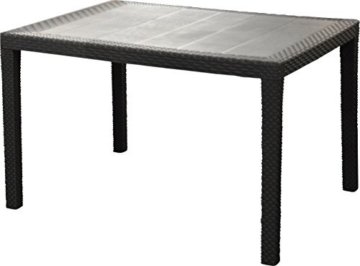 Ipae-Progarden teveve Garten-Tisch Fixed Geflochtene Stil Rattan anthrazit pri16 150 x 72 x 90 cm -