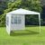 JOM 127134 Gartenpavillon 3 x 3 m, Durchmesser 24/18 mm, inklusive 4 Seitenwände, 3x Fenster, 1x Tür mit Reisverschluss, Material PE 110G, Metallgestänge beschichtet, Kunststoffverbinder, Wasserdicht, Heringe und Seile, weiß - 