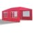 JOM Gartenpavillon 3 x 6 m, mit 6 Seitenwänden 110G PE, rot - 