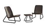 Keter 17197637 Lounge Set Rio, Rattanoptik, Kunststoff, braun -