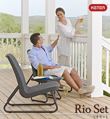 Keter 17197637 Lounge Set Rio, Rattanoptik, Kunststoff, braun - 