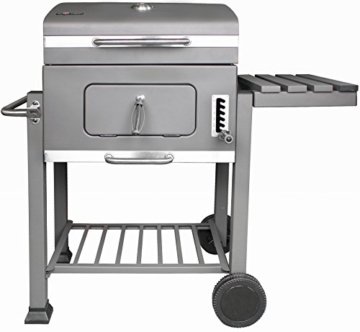Krollmann Holzkohlegrill BBQ - mit Trolley inkl. Grillzange 34 cm und Grillzange 25cm - 