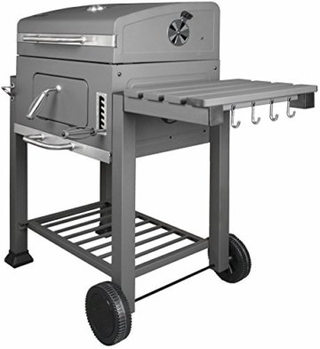 Krollmann Holzkohlegrill BBQ - mit Trolley inkl. Grillzange 34 cm und Grillzange 25cm - 