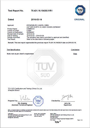 Kronenburg Hängematte Mehrpersonen 210 x 150 cm, Belastbarkeit bis 300 kg - 