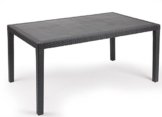 Kunststoff Gartentisch "Prince anthrazit" in Rattan Optik, 150 x 90 cm, von IPAE Progarden, MADE IN EUROPE -