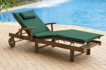 Lagos Gartenliege Holzliege mit Auflage in terrakotta - Bezug waschbar - 