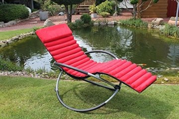 Leco 39398104 Schaukelstuhlkissen, 100 % Polyester in rot, Schaumstofffüllung, Nylongewebe in schwarz -