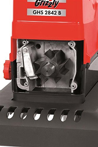 Leise Walzenhäcksler GRIZZLY GHS 2842 B, mit transparenter Auffangbox, extra leise, kraftvoller 2800 Watt Motor, einfache Handhabung, mit Räder, leicht zu transportieren, Stiftung Warentest 04/2011 