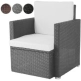 Miadomodo Bequemer Loungesessel aus Polyrattan Gartenmöbel inkl. Sitzkissen -Farbwahl- Gartensessel -