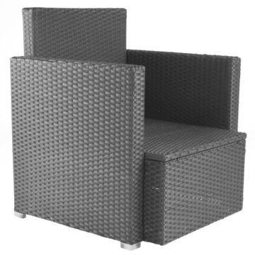 Miadomodo Bequemer Loungesessel aus Polyrattan Gartenmöbel inkl. Sitzkissen -Farbwahl- Gartensessel - 