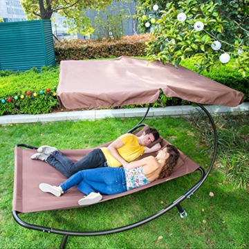 Miadomodo Doppelliege Sonnenliege mit Sonnendach Gartenliege ca. 200 x 173 x 148cm für bis zu 2 Personen - 