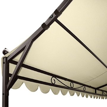 Miadomodo Garten Metall Pavillon in Beige Partyzelt aus Stahl ca. 3x4 m - 