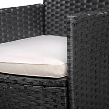 Miadomodo Polyrattan Gartenmöbel Rattanmöbel Stühle in 2er-Set - in der Farbe nach Ihrer Wahl (Schwarz) - 