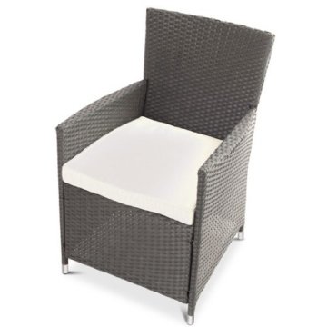 Miadomodo Polyrattan Gartensessel inkl. Sitzkissen, 2er, grau - 