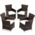 Miadomodo Polyrattan Stuhle (4er Set) Rattan Gartenmobel Gartengarnitur Sitzgruppe - Farbwahl - 