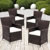 Miadomodo Polyrattan Stuhle (4er Set) Rattan Gartenmobel Gartengarnitur Sitzgruppe - Farbwahl -