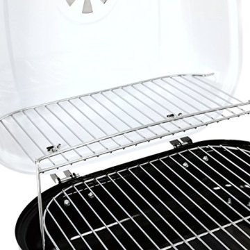 Mini Koffer-Grill Holzkohlegrill für Garten Terrasse Camping Festival Picknick Party BBQ Barbecue ca. 34 x 36 cm Grillfläche weiß - 