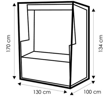Monkey Mountain 30293 Schutzhülle DELUXE für Strandkorb - 130 cm x 100 cm x 170 cm / 134 cm - Oxford Polyester 420D inklusive Tragebeutel - 