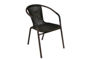 Nexos 4er Set Bistrostuhl Stapelstuhl Balkonstuhl Poly Rattan Gartenstuhl Terrasse Stuhl braun - 