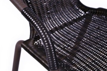 Nexos 4er Set Bistrostuhl Stapelstuhl Balkonstuhl Poly Rattan Gartenstuhl Terrasse Stuhl braun - 