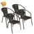 Nexos 4er Set Bistrostuhl Stapelstuhl Balkonstuhl Poly Rattan Gartenstuhl Terrasse Stuhl braun -